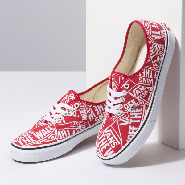 Low top all red on sale vans