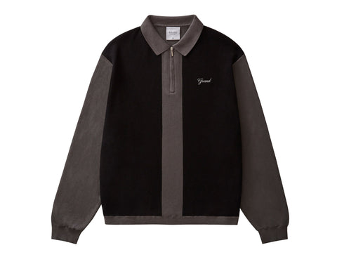 Knit Quarter Zip Grey Black