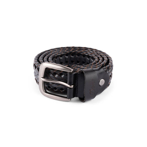 Braided Leather Belt Black