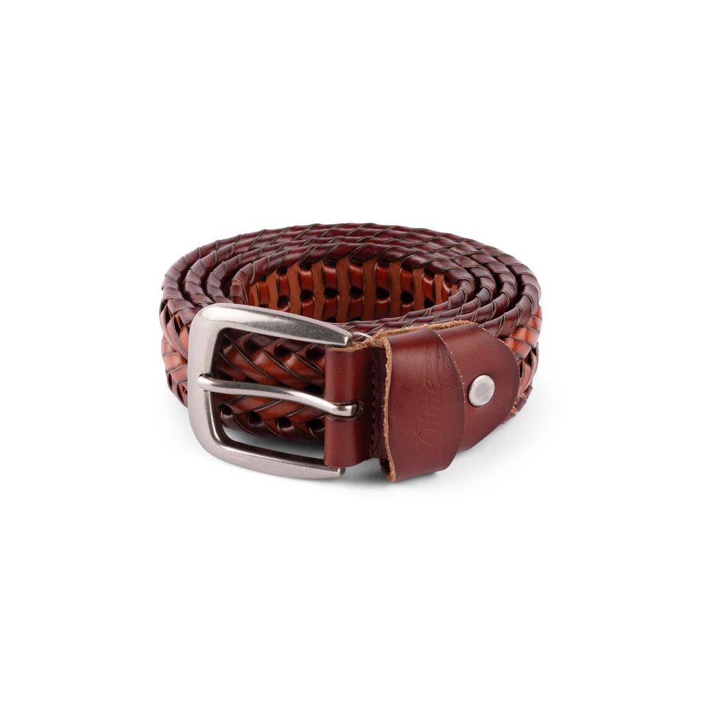 Braided Leather Belt Caramel brown