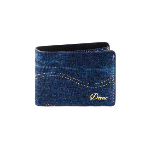 Cursive Bifold Wallet Indigo denim