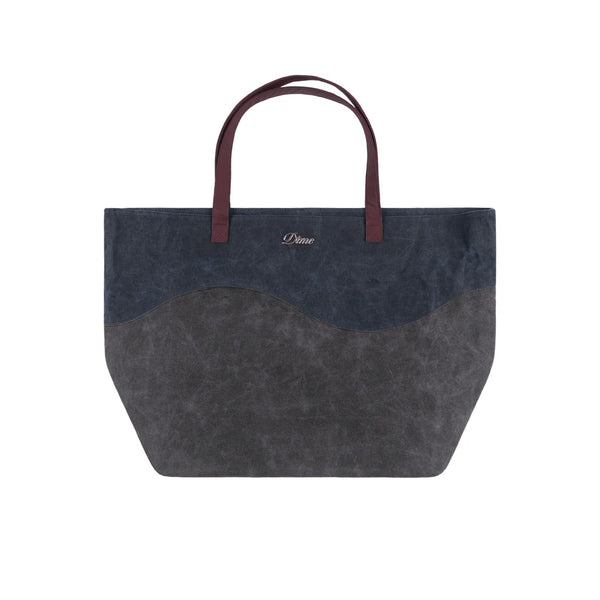 Oversized Wax Tote Bag Navy