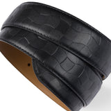 Checkered Leather Belt Black