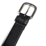 Checkered Leather Belt Black