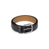 Checkered Leather Belt Black