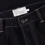 Classic Relaxed Denim Pants Black Contrast Stitch