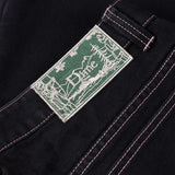 Classic Relaxed Denim Pants Black Contrast Stitch