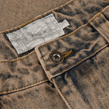 Classic Baggy Denim Pants Overdyed Brown