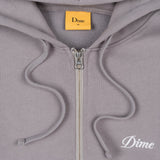 Cursive Small Logo Zip Hoodie Taupe