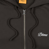 Cursive Small Logo Zip Hoodie Vintage Black