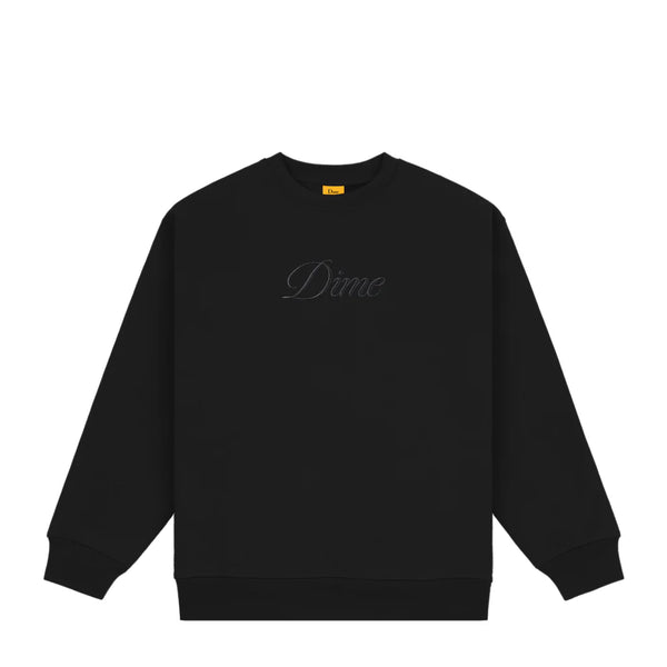 Cursive Logo Crewneck Black