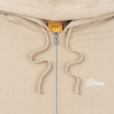 Cursive Zip Hoodie Sand