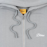 Cursive Zip Hoodie Stone Silver