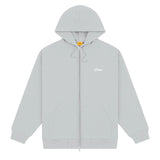 Cursive Zip Hoodie Stone Silver