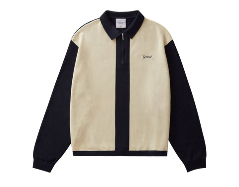 Knit Quarter Zip Navy Cream