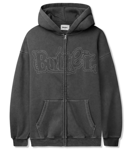 Breakdown Zip Thru Hood Washed Black