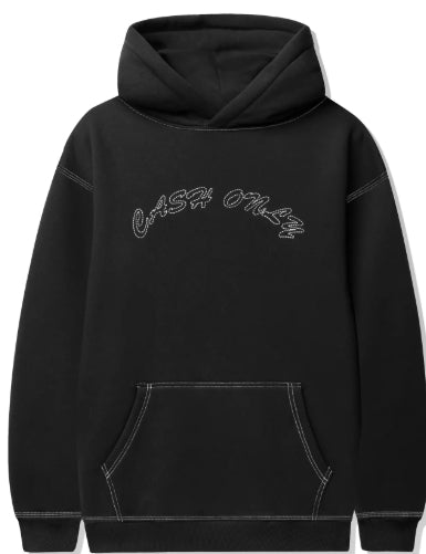 Stitch Logo Pullover Hood Black