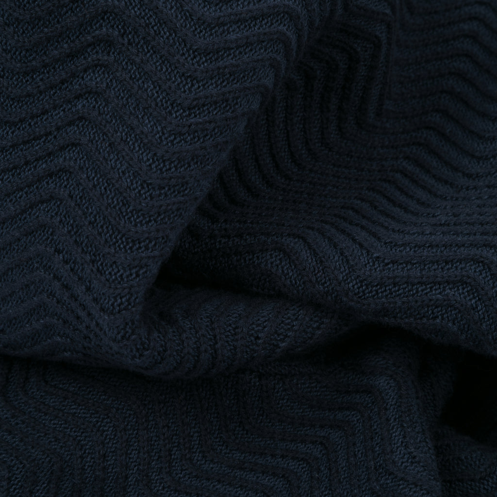 Wave Cable Knit Sweater Navy | Adrift Shop